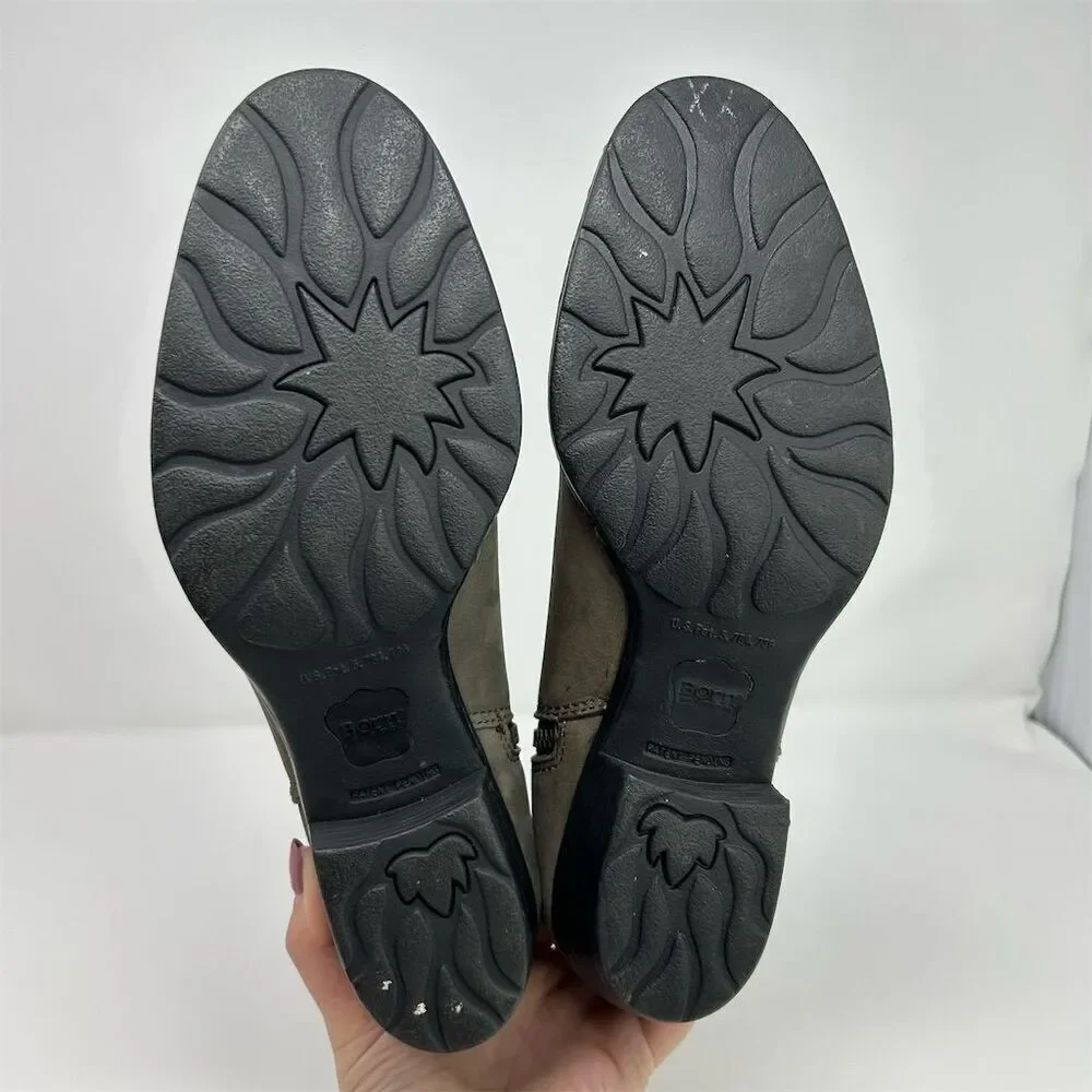 Born Women's Riven Western Ankle Boots Gray Leather Size 10 Embroidered Quality - Picture 10 of 14